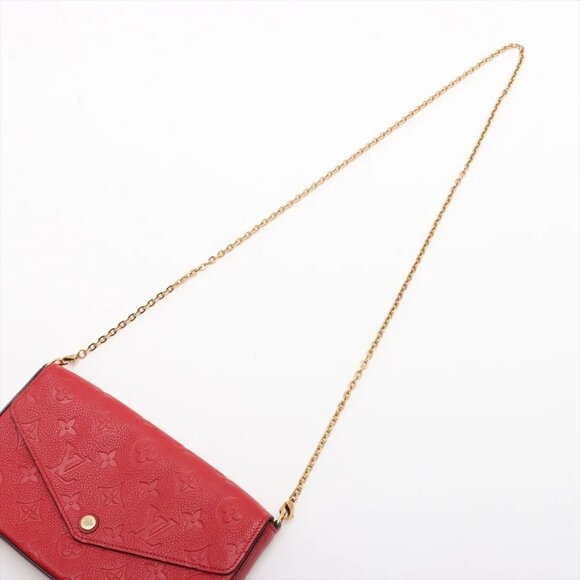 Louis Vuitton monogram empreinte Pochette Félicie M63700 SP1168 Red - Picture 5 of 14